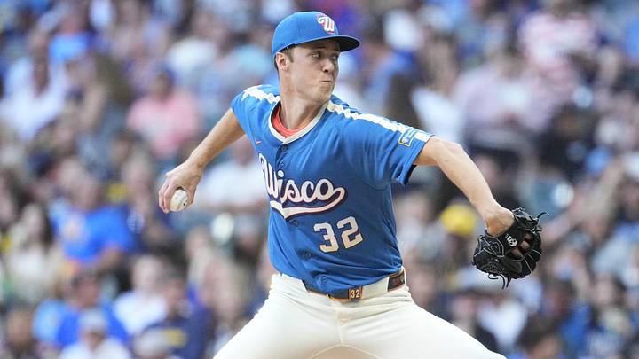 Jun 12, 2026; Milwaukee, Wisconsin, USA; Milwaukee Brewers pitcher Jacob Misiorowski (32) delivers a pitch against the Philadelphia Phillies in the second inning at American Family Field. Mandatory Credit: Michael McLoone-Imagn Images Jun 12, 2026; Milwaukee, Wisconsin, USA; Milwaukee Brewers pitcher Jacob Misiorowski (32) delivers a pitch against the Philadelphia Phillies in the second inning at American Family Field. Mandatory Credit: Michael McLoone-Imagn Images