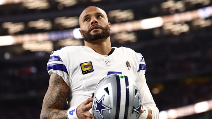 Dallas Cowboys quarterback Dak Prescott before a game against the Minnesota Vikings at AT&T Stadium. Dallas Cowboys quarterback Dak Prescott before a game against the Minnesota Vikings at AT&T Stadium.