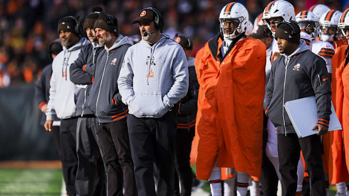 Dec 22, 2024; Cincinnati, Ohio, USA; Cleveland Browns head coach Kevin Stefanski during the second half against the Cincinnati Bengals at Paycor Stadium.