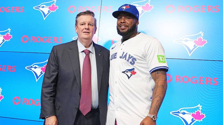 Vladimir Guerrero Jr. (right) and Rogers Chairman Edward S. Rogers III (left). Vladimir Guerrero Jr. (right) and Rogers Chairman Edward S. Rogers III (left).