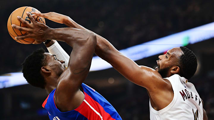 Oct 25, 2024; Cleveland, Ohio, USA; Detroit Pistons center Jalen Duren (0) : Ken Blaze-Imagn Images