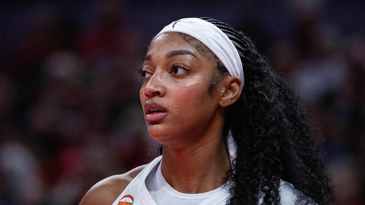 Jun 18, 2026; Indianapolis, Indiana, USA; Atlanta Dream forward Angel Reese (5) in the second half against the Indiana Fever at Gainbridge Fieldhouse. Mandatory Credit: Trevor Ruszkowski-Imagn Images