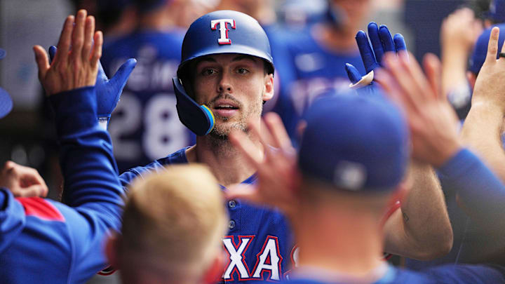 Texas Rangers centre fielder Evan Carter.