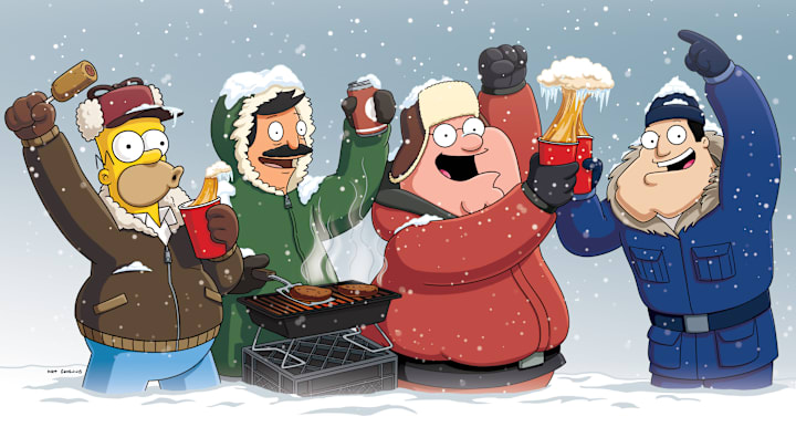 The Dads of ANIMATION DOMINATION share their picks for the biggest, boldest and probably the coldest Super Bowl! THE SIMPSONS BOB'S BURGERS AMERICAN DAD FAMILY GUY ™ and © 2014 TTCFFC ALL RIGHTS RESERVED