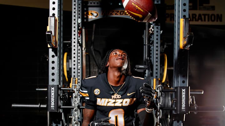 Abbeville cornerback Ahmod Billins on his official visit to the University of Missouri on Saturday, Sept. 25, 2025. 