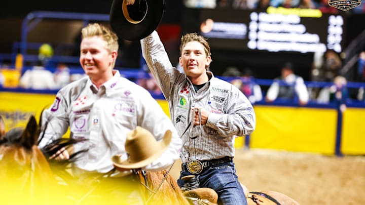 Kaden Profili, pictured, is hoping to make NFR for a second straight year, but relished the opportunity to compete with his stepbrother, Jayse Tettenhorst at three Texas rodeos over the weekend. 