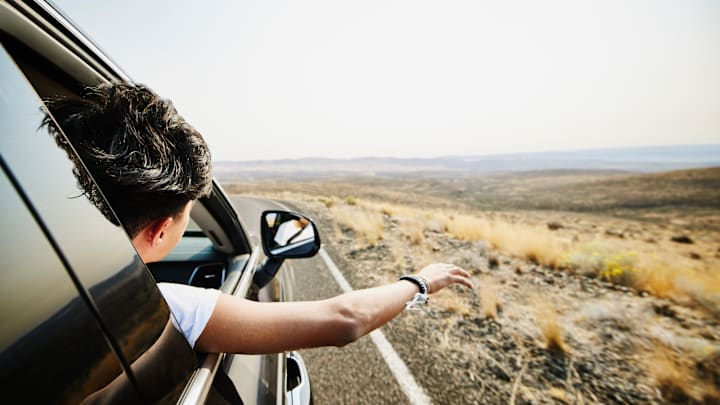 The passenger's side-view mirror serves an important function, too. 