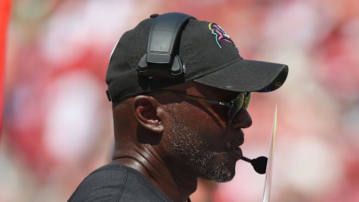 Tampa Bay Buccaneers head coach Todd Bowles during a September game against the Philadelphia Eagles at Raymond James Stadium. 