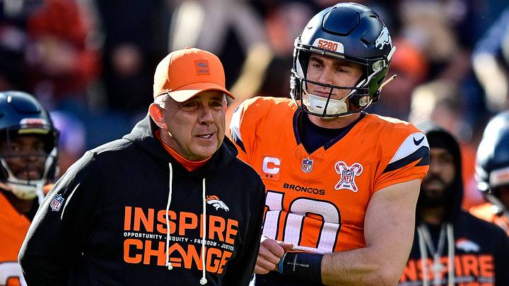 Denver Broncos head coach Sean Payton and quarterback Bo Nix (10) have a word before a game between the Jacksonville Jaguars and the Denver Broncos at Empower Field at Mile High on December 21, 2025 in Denver, Colorado. Denver Broncos head coach Sean Payton and quarterback Bo Nix (10) have a word before a game between the Jacksonville Jaguars and the Denver Broncos at Empower Field at Mile High on December 21, 2025 in Denver, Colorado.