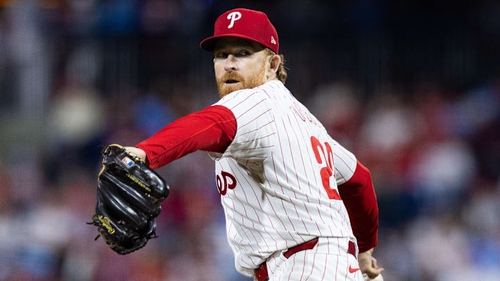 May 15, 2024; Philadelphia, Pennsylvania, USA; Philadelphia Phillies pitcher Spencer Turnbull (22) throws a pitch during the seventh inning against the New York Mets at Citizens Bank Park