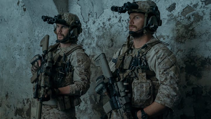 Ben Edwards (Taylor Kitsch), James Reece (Chris Pratt) in The Terminal List: Dark Wolf on Prime Video
