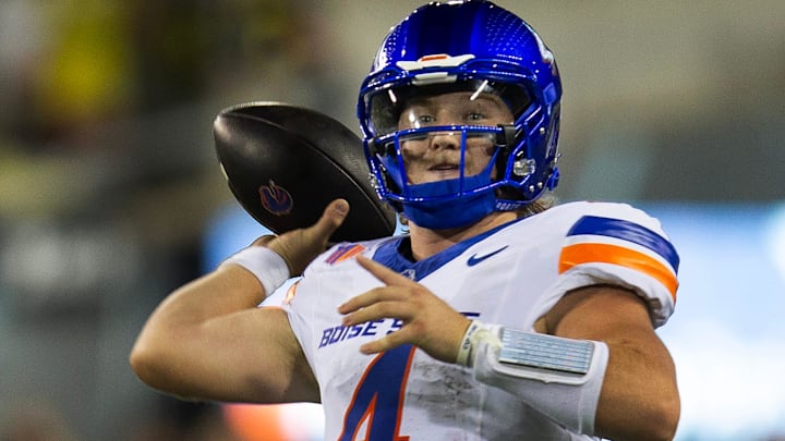 Boise State quarterback Maddux Madsen. Boise State quarterback Maddux Madsen.