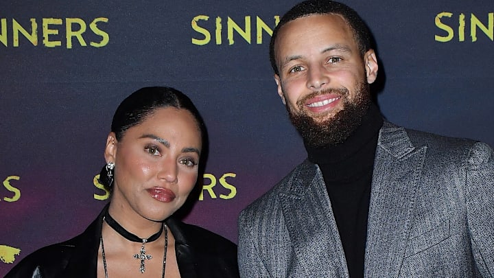 April 16, 2025:  Ayesha Curry and Stephen Curry attend a special screening of 'Sinners.'