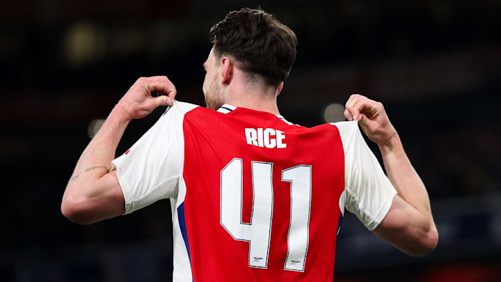 La célébration de Rice après un de ses deux coup-franc direct. La célébration de Rice après un de ses deux coup-franc direct.