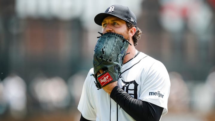 Detroit Tigers pitcher Casey Mize (12) walks off the field after pitching the fourth inning against Washington Nationals at Comerica Park in Detroit on Thursday, June 13, 2024. Detroit Tigers pitcher Casey Mize (12) walks off the field after pitching the fourth inning against Washington Nationals at Comerica Park in Detroit on Thursday, June 13, 2024.