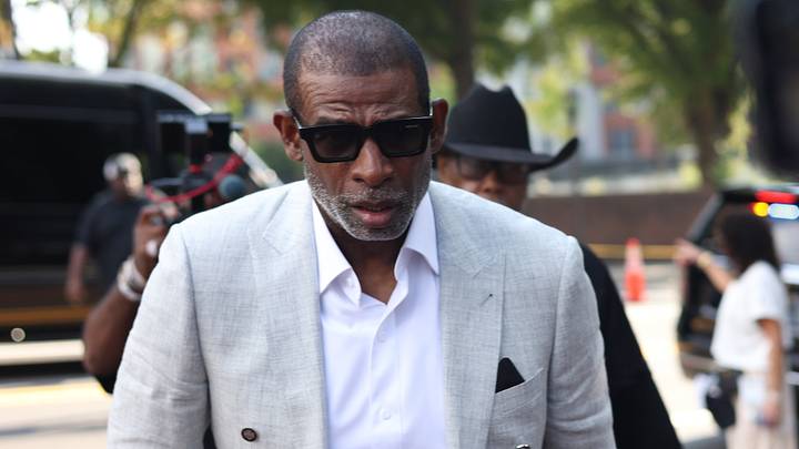 Sep 3, 2026; Atlanta, Georgia, USA;  Colorado head coach Deion Sanders arrives before the game at Bobby Dodd Stadium at Hyundai Field.  Mandatory Credit: Brett Davis-Imagn Images
