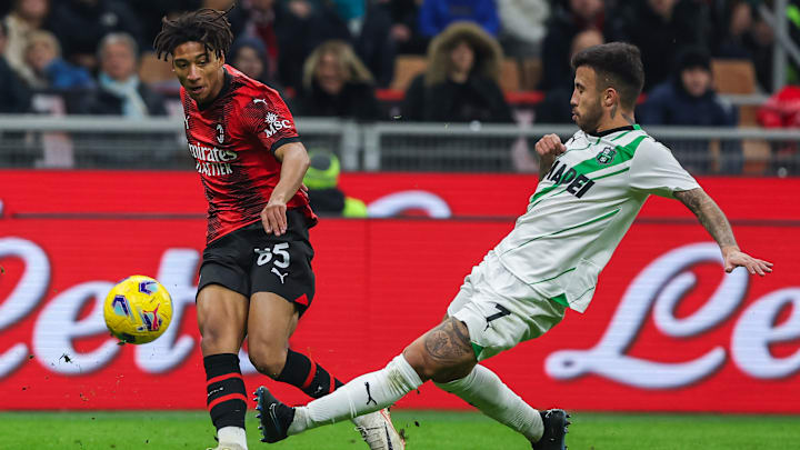 Kevin Zeroli of AC Milan (L) and Matheus Henrique of US...