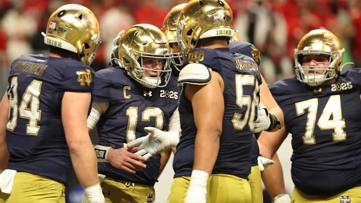 Riley Leonard was happy but uncomfortable after scoring on Notre Dame’s opening drive.