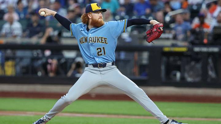Aug 26, 2026; New York City, New York, USA; Milwaukee Brewers starting pitcher Dustin May (21) pitches in the first inning against the New York Mets at Citi Field. Mandatory Credit: Wendell Cruz-Imagn Images Aug 26, 2026; New York City, New York, USA; Milwaukee Brewers starting pitcher Dustin May (21) pitches in the first inning against the New York Mets at Citi Field. Mandatory Credit: Wendell Cruz-Imagn Images