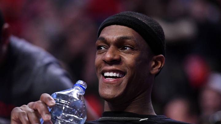 Apr 12, 2017; Chicago, IL, USA; Chicago Bulls guard Rajon Rondo (9) reacts during the second half against the Brooklyn Nets at the United Center. Chicago defeats Brooklyn 112-73. Mandatory Credit: Mike DiNovo-Imagn Images Apr 12, 2017; Chicago, IL, USA; Chicago Bulls guard Rajon Rondo (9) reacts during the second half against the Brooklyn Nets at the United Center. Chicago defeats Brooklyn 112-73. Mandatory Credit: Mike DiNovo-Imagn Images