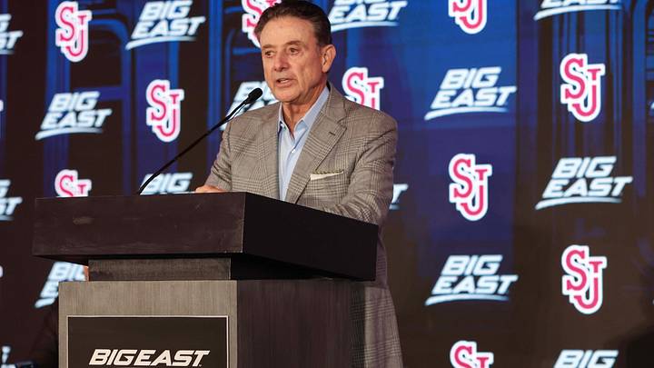 Oct 1, 2026; New York, NY, USA; St. John's Red Storm head coach Rick Pitino speaks at 2026 Big East Media Day at Marriott Marquis. Mandatory Credit: Wendell Cruz-Imagn Images Oct 1, 2026; New York, NY, USA; St. John's Red Storm head coach Rick Pitino speaks at 2026 Big East Media Day at Marriott Marquis. Mandatory Credit: Wendell Cruz-Imagn Images
