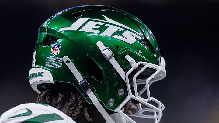 Dec 21, 2025; New Orleans, Louisiana, USA; Detailed view of the New York Jets helmet during warm ups before the game against the New Orleans Saints at Caesars Superdome. Mandatory Credit: Stephen Lew-Imagn Images Dec 21, 2025; New Orleans, Louisiana, USA; Detailed view of the New York Jets helmet during warm ups before the game against the New Orleans Saints at Caesars Superdome. Mandatory Credit: Stephen Lew-Imagn Images