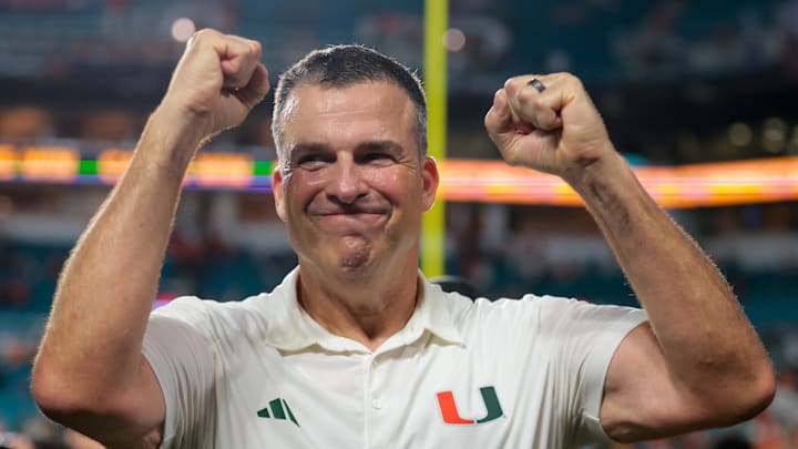 Miami Hurricanes coach Mario Cristobal 