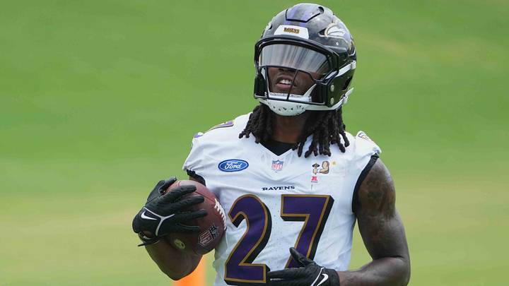 Jul 24, 2025; Owings Mills, MD, USA; Baltimore Ravens cornerback T.J. Tampa Jr. (27) runs drills during training camp at the Under Armour Performance Center. Mandatory Credit: Mitch Stringer-Imagn Images Jul 24, 2025; Owings Mills, MD, USA; Baltimore Ravens cornerback T.J. Tampa Jr. (27) runs drills during training camp at the Under Armour Performance Center. Mandatory Credit: Mitch Stringer-Imagn Images