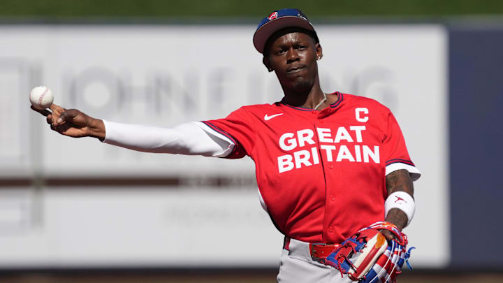 Jazz Chisholm Jr. went 0-for-5 in Great Britain’s WBC opener against Mexico.