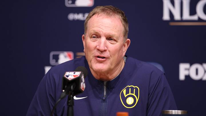 Milwaukee Brewers manager Pat Murphy during a press conference
