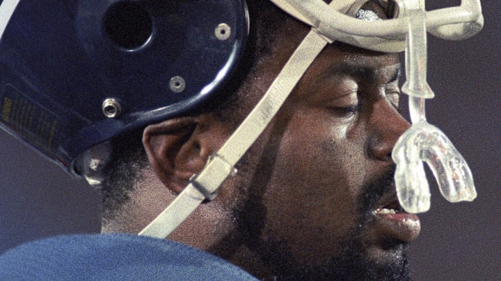 Jan 25, 1987; Pasadena, CA, USA; FILE PHOTO; New York Giants linebacker Andy Headen (54)  