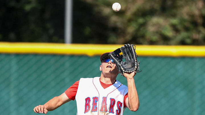 Buchanan junior outfielder Zachary Williams (16) makes a catch in 5-1 win over Clovis North on April 30