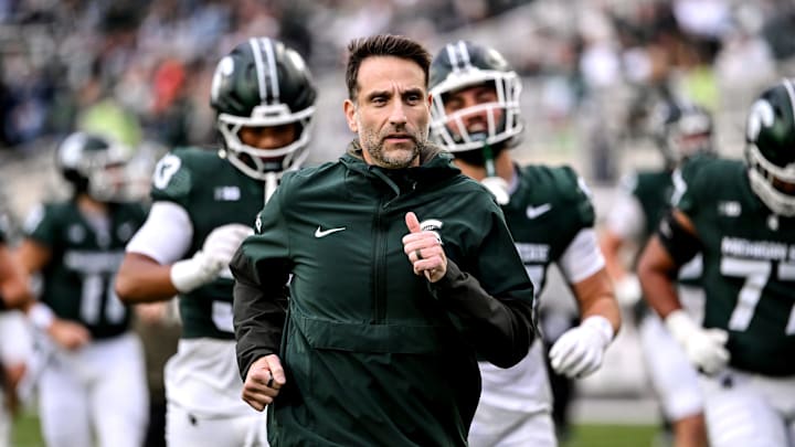 Michigan State's defensive coordinator Joe Rossi runs to the locker room before the game against Penn State on Saturday, Nov. 15, 2025, at Spartan Stadium in East Lansing. Michigan State's defensive coordinator Joe Rossi runs to the locker room before the game against Penn State on Saturday, Nov. 15, 2025, at Spartan Stadium in East Lansing.