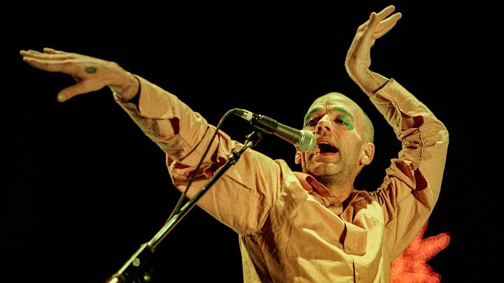 Michael Stipe of R.E.M. performing in the 1990s Michael Stipe of R.E.M. performing in the 1990s