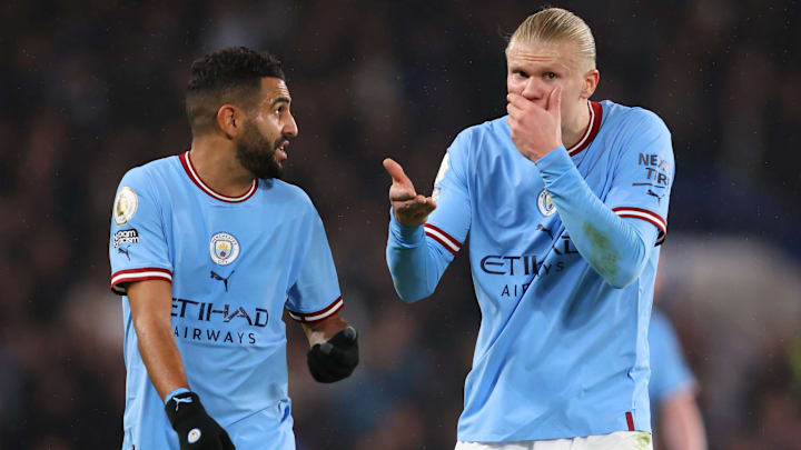 Riyad Mahrez y Erling Haaland