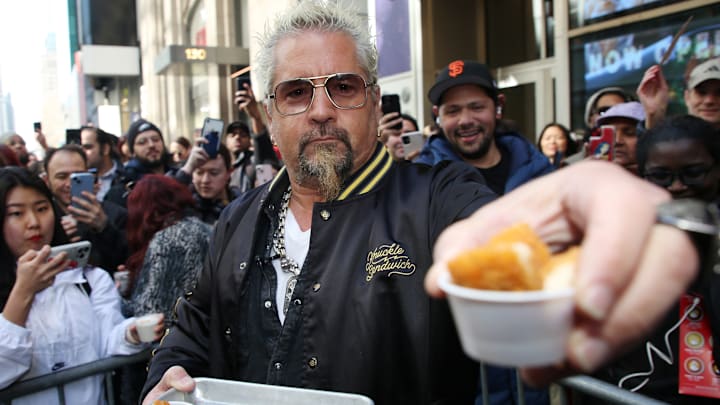Guy Fieri celebrates the opening of Chicken Guy! in Times Square.