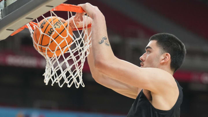 Purdue Boilermakers center Zach Edey (15) during practice