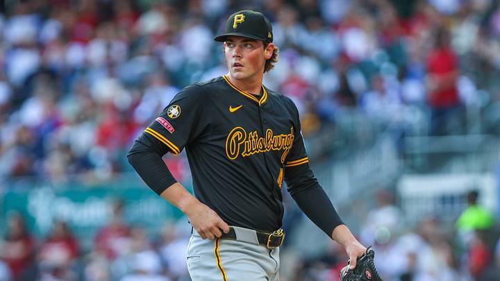 Sep 28, 2025; Cumberland, Georgia, USA; Pittsburgh Pirates pitcher Hunter Barco (45) walks to the dugout after pitching against the Atlanta Braves during the seventh inning at Truist Park. Mandatory Credit: Jordan Godfree-Imagn Images Sep 28, 2025; Cumberland, Georgia, USA; Pittsburgh Pirates pitcher Hunter Barco (45) walks to the dugout after pitching against the Atlanta Braves during the seventh inning at Truist Park. Mandatory Credit: Jordan Godfree-Imagn Images