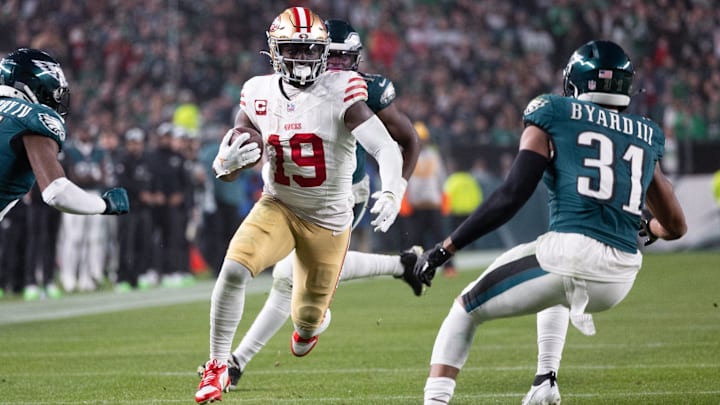 Dec 3, 2023; Philadelphia, Pennsylvania, USA; San Francisco 49ers wide receiver Deebo Samuel (19)