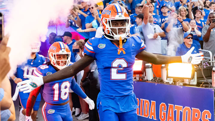 Sep 16, 2023; Gainesville, Florida, USA; Florida Gators cornerback Ja'Keem Jackson (2) before the game between the Florida Gators and Tennessee Volunteers at Ben Hill Griffin Stadium. Mandatory Credit: Chris Watkins-Imagn Images