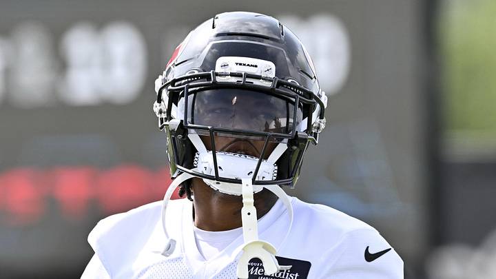 Jun 10, 2025; Houston, TX, USA; Houston Texans cornerback Jaylin Smith (30) looks on during an NFL football minicamp at NRG Stadium. Mandatory Credit: Maria Lysaker-Imagn Images 