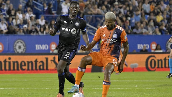 Jul 30, 2022; Montreal, Quebec, CAN;  New York City FC forward Thiago Andrade (8)  controls the ball