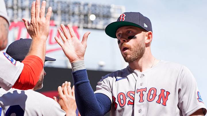 Apr 15, 2026; Minneapolis, Minnesota, USA; Boston Red Sox shortstop Trevor Story celebrates the win over the Minnesota Twins after the game at Target Field. Mandatory Credit: Bruce Kluckhohn-Imagn Images Apr 15, 2026; Minneapolis, Minnesota, USA; Boston Red Sox shortstop Trevor Story celebrates the win over the Minnesota Twins after the game at Target Field. Mandatory Credit: Bruce Kluckhohn-Imagn Images