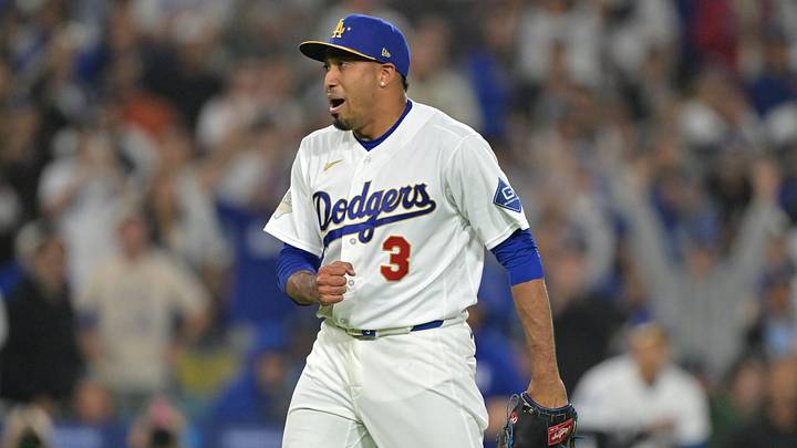 Mar 27, 2026; Los Angeles, California, USA; Los Angeles Dodgers pitcher Edwin Díaz (3) reacts after the final out against the Arizona Diamondbacks in the ninth inning at Dodger Stadium. Mandatory Credit: Jayne Kamin-Oncea-Imagn Images Mar 27, 2026; Los Angeles, California, USA; Los Angeles Dodgers pitcher Edwin Díaz (3) reacts after the final out against the Arizona Diamondbacks in the ninth inning at Dodger Stadium. Mandatory Credit: Jayne Kamin-Oncea-Imagn Images