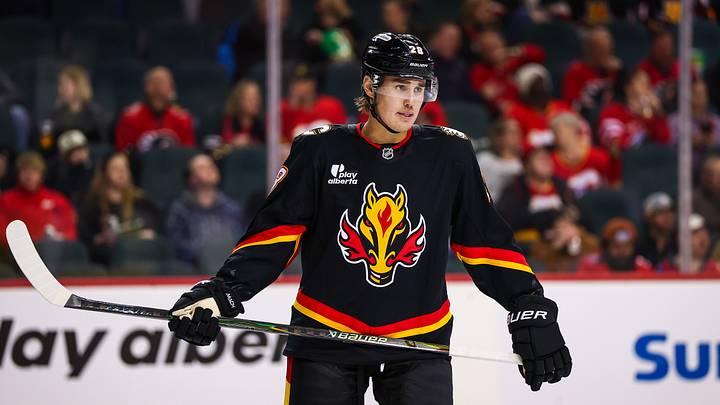 Zach Whitecloud of the Calgary Flames
