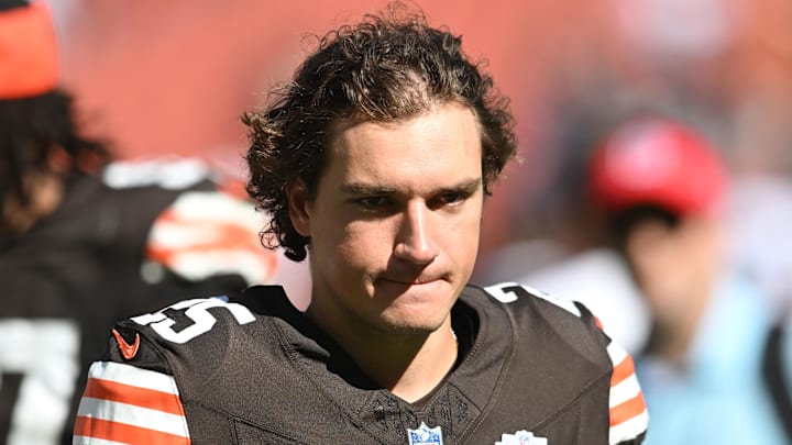 Sep 7, 2025; Cleveland, Ohio, USA; Cleveland Browns place kicker Andre Szmyt (25) at Huntington Bank Field. Mandatory Credit: Ken Blaze-Imagn Images