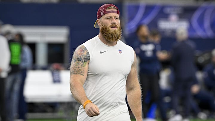 Nov 23, 2023; Arlington, Texas, USA; Washington Commanders place kicker Joey Slye (6) warms up