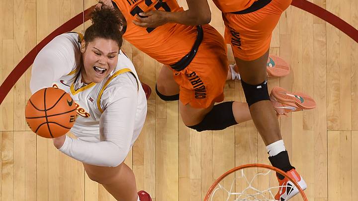 Iowa State Cyclones' center Audi Crooks. Iowa State Cyclones' center Audi Crooks.