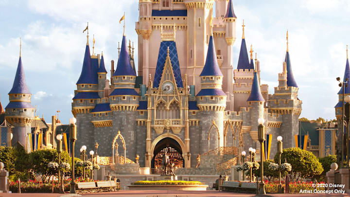 ARTIST CONCEPT ONLY: Cinderella Castle is about to become even more magical inside Magic Kingdom Park at Walt Disney World Resort in Lake Buena Vista, Fla. In honor of the 70th anniversary of the Disney Animation classic film “Cinderella,” the princess’ namesake castle at the heart of Magic Kingdom Park will receive bold, shimmering and regal enhancements. The royal makeover begins in the coming weeks and continues throughout summer. (Disney)