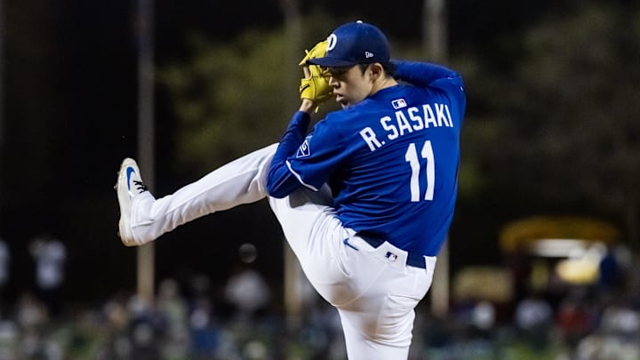 Sasaki was dominant in his spring training debut Tuesday.